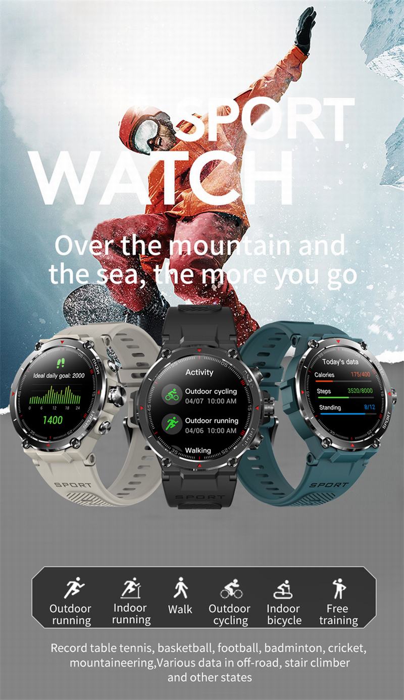 MRG-1 GPS Tracking AMOLED 1.3inch Touch Screen Smart Watch
